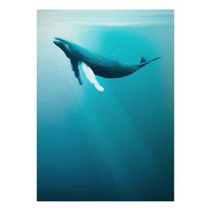 Papier peint Artsy Humpback Whale Intissé - Bleu / Blanc