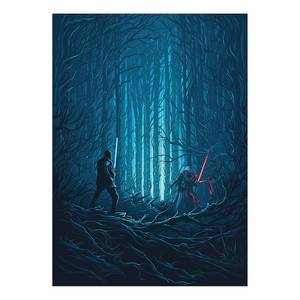 Papier peint Star Wars Wood Fight Intissé - Bleu / Noir