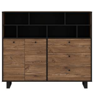 Dressoir Trylith II rustieke eikenhouten look/zwart