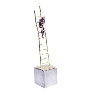 Dekofigur Climbing Man Stahl / Polyresin - Mehrfarbig