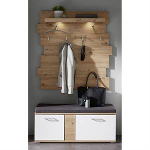 Compacte garderobe Nizao incl. verlichting - Artisan eikenhouten look