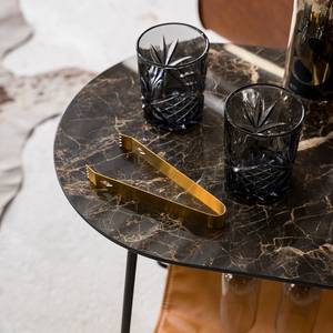 Bout de canapé Kilteel Céramique / Imitation cuir - Noir / Cognac
