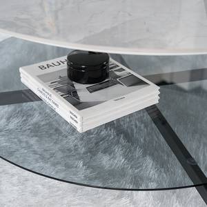 Table basse Hayestown Céramique / Métal - Blanc / Noir