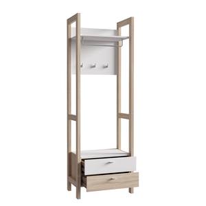 Compacte garderobe Thurles I Sonoma eikenhouten look/wit