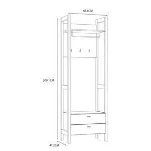 Kompaktgarderobe Thurles I Eiche Sonoma Dekor / Weiß