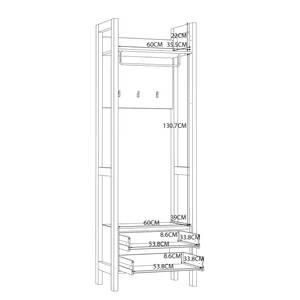 Compacte garderobe Thurles I Sonoma eikenhouten look/wit