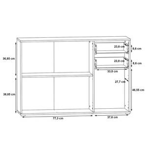 Kast Kiltealy III wit/Sonoma eikenhouten look