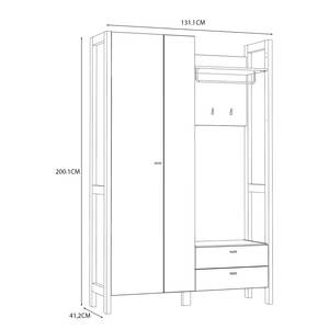 Compacte garderobe Thurles II Sonoma eikenhouten look/wit