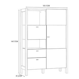 Credenza Thurles I Effetto rovere Sonoma / Bianco