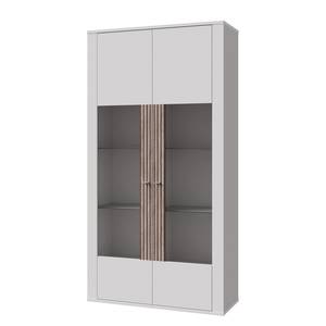 Credenza con vetrina Millquarter Bianco / Effetto quercia chiara