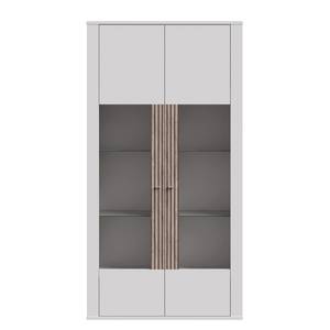 Credenza con vetrina Millquarter Bianco / Effetto quercia chiara