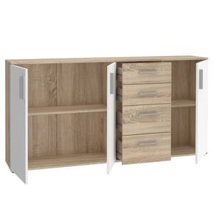 Dressoir Kiltealy wit/Sonoma eikenhouten look