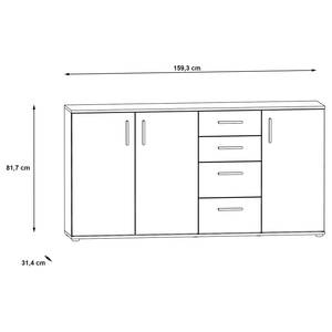 Dressoir Kiltealy wit/Sonoma eikenhouten look