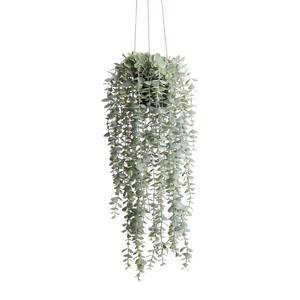 Kunst-hangplant FLORISTA Eucalyptus XL polyester PVC/ijzer - lichtgroen