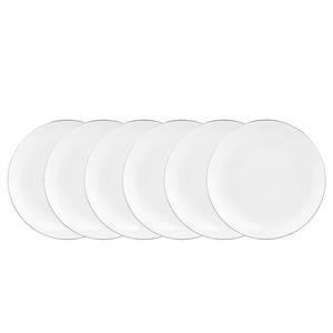 Teller-Set SILVER LINING I (6er-Set) Porzellan - Weiß - Durchmesser: 20 cm