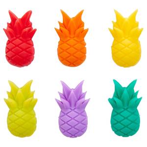 Glasmarker MY DRINK Ananas (6er-Set) Silikon - Mehrfarbig