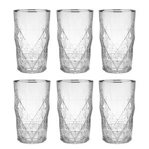 Longdrinkglas UPSCALE (6er-Set) Klarglas - Silber