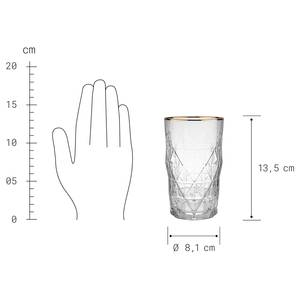 Longdrinkglas UPSCALE (6er-Set) Klarglas - Gold