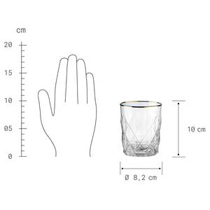 Drinkglas UPSCALE transparant glas - Goud