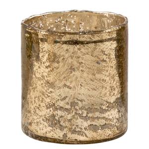Teelichthalter DELIGHT I Glas - Gold - Höhe: 8 cm
