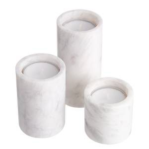 Photophores MARBLE (lot de 3) Marbre blanc