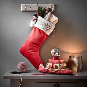 Chaussette de Noël à suspendre X-MAS Joy Rouge - 20 x 40 x 2 cm