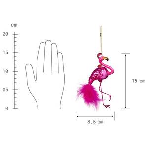 Baumhänger HANG ON Flamingo mit Mütze Klarglas - Rosa