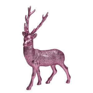 Objet décoratif X-MAS Cerf pailleté Rose foncé