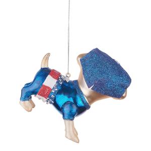 Baumhänger HANG ON Ornament Hund Klarglas - Blau
