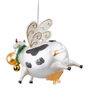 Baumhänger HANG ON fliegende Kuh Klarglas - Weiß