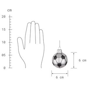 Baumhänger HANG ON Ornament Fußball Klarglas - Schwarz / Weiß