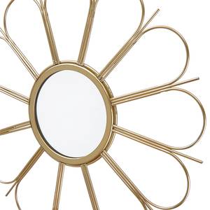 Miroir FIORE Acier inoxydable / Miroir en verre - Doré - Diamètre : 26 cm