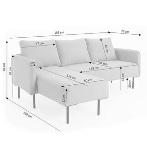 Ecksofa Wildwood II Hellgrau - Longchair davorstehend links