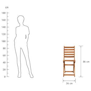 Table et chaises LODGE (3 éléments) Acacia massif - Marron