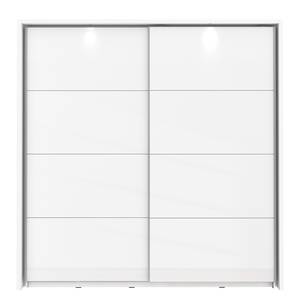 Armoire à portes coulissantes Shiny Avec éclairage Avec éclairage - Blanc brillant / Blanc