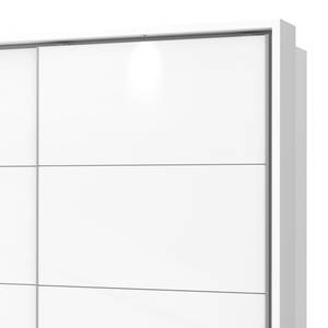 Armoire à portes coulissantes Shiny Avec éclairage Avec éclairage - Blanc brillant / Blanc