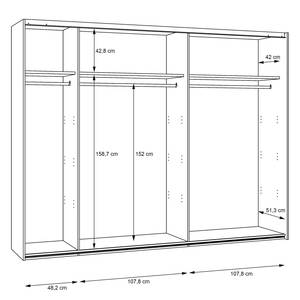 Armadio con ante scorrevoli Riecce Effetto rovere bianco / Grigio