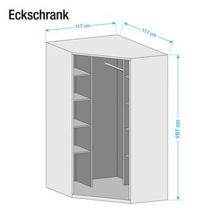 Eckschrank KiYDOO II Graumetallic - Höhe: 197 cm