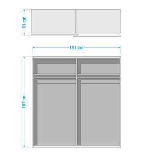 Schwebetürenschrank KiYDOO III Graumetallic - 181 x 197 cm - Chrom