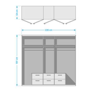 Armoire à portes battantes KiYDOO III Gris métallisé - 226 x 197 cm