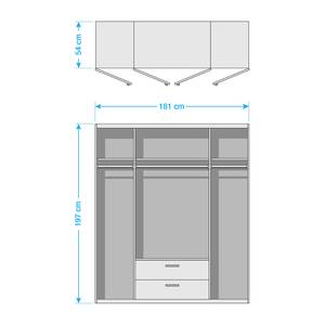 Armoire à portes battantes KiYDOO III Gris métallisé - 181 x 197 cm