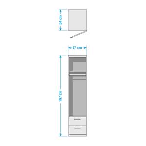 Armoire à portes battantes KiYDOO II Gris métallisé - 47 x 197 cm