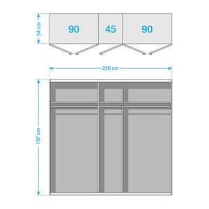 Drehtürenschrank KiYDOO I Graumetallic - 225 x 197 cm