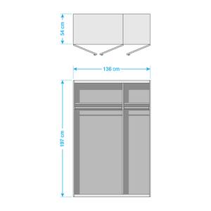 Drehtürenschrank KiYDOO V Graumetallic - 136 x 197 cm