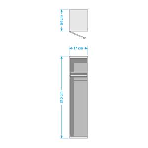 Armoire à portes battantes KiYDOO V Gris métallisé - 47 x 197 cm