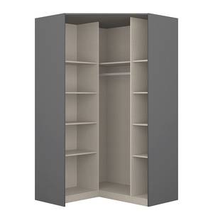 Armoire d’angle KiYDOO I Gris métallisé - Hauteur : 197 cm