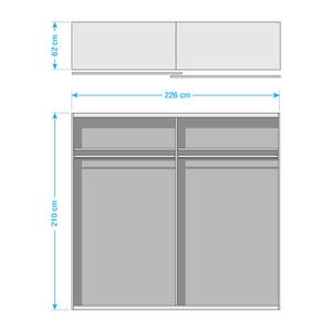 Schwebetürenschrank KiYDOO I Graumetallic - 226 x 210 cm