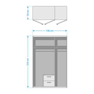 Armoire à portes battantes KiYDOO II Gris métallisé - 136 x 210 cm