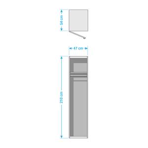 Drehtürenschrank KiYDOO I Graumetallic - 47 x 210 cm