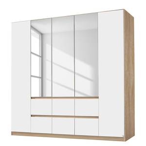 Armoire Mainz Blanc alpin / Imitation chêne de Sonoma / - Largeur : 226 cm - Avec portes miroir